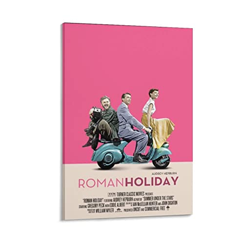 Roman Holiday Movie Illustration Art Poster Decoration Posters Art Print Wall Photo Paint Poster Hanging Picture Family Bedroom Decor Gift 12x18inch(30x45cm)