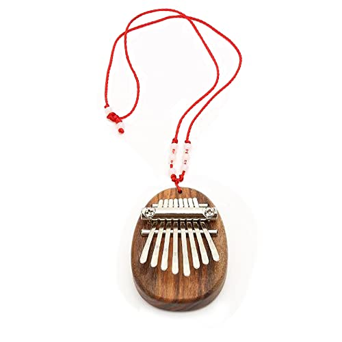 Mini Kalimba Thumb Piano, Portable Wooden 8 Keys Finger Piano with Lanyards, Great Gifts for Kids Adults Beginners