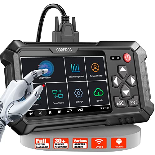 Motorcycle Diagnostic Scan Tool, OBDPROG Moto 100 Full System Scanner for Harley Honda Yamaha Victory Indian Polaris Brp, Engine ABS TPMS Auto Scan Code Reader, Oil Light Reset, 5.0 Touch Screen