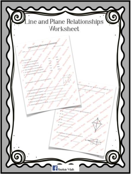 Line and Plane Relationships Worksheet