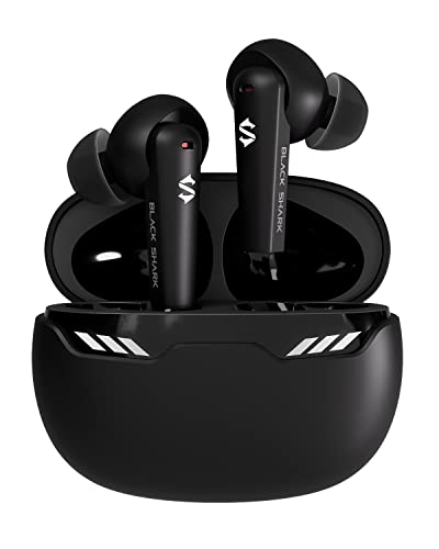 Black Shark Bluetooth Earbuds Wireless Earbuds with Emoji LED Light, Gaming Earbuds with 45ms Ultra Low Latency, Bluetooth 5.1, Music and Gaming Dual Modes, 24H Playtime, IPX5 Waterproof- Black