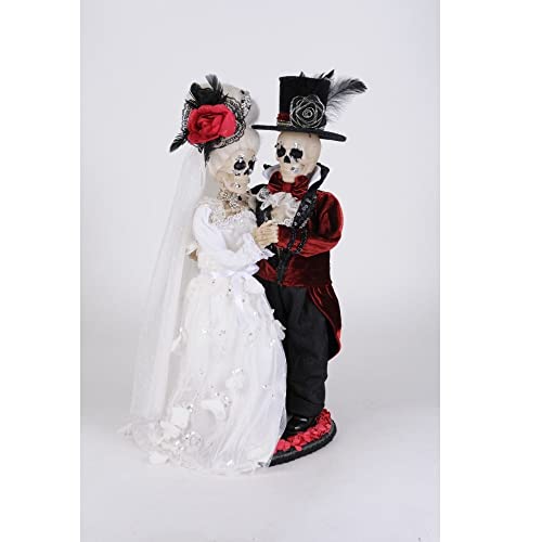 Karen Didion Wedding Skeleton Couple Halloween Figurine 24 Inch Multicolor