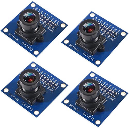 AITIAO 4Pcs OV7670 Camera Module OV7670 640×480 0.3Mega 300KP VGA CMOS Camera Module I2C Lens CMOS 640X480 SCCB Compatible W/ I2C Interface for ARM FPGA