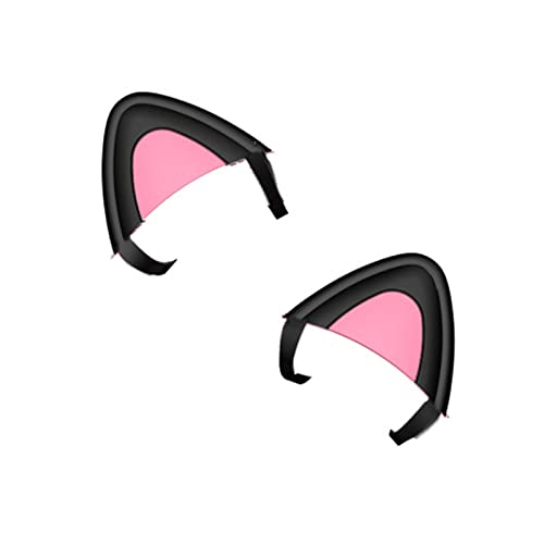 IKAXIYO Cat Ear Decoration Wear- Soft Lightweight Bluetooth-Compatible Headset Silicone Kitty Ear Headset Attachment Black