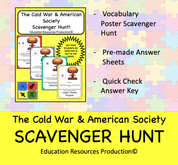 The Cold War & American Society History Scavenger Hunt Activity