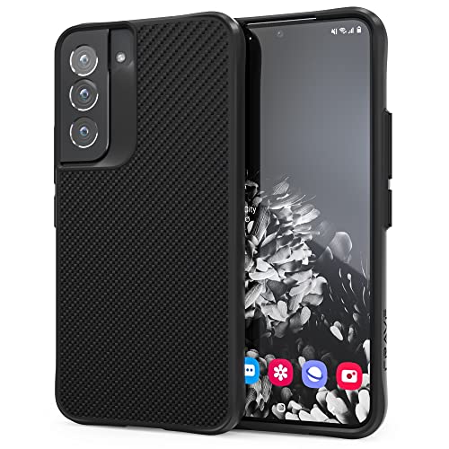 Crave Strong Guard for Galaxy S22 Case, Carbon Fiber Pattern Case for Samsung Galaxy S22 (6.1 inch) – Black
