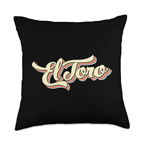 El Toro Retro Vintage Style T-ShirtsEl Toro Retro El Toro Tshirt Retro Art Baseball Font Vintage Throw Pillow, 18×18, Multicolor