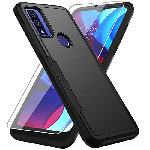 Warsia for Moto G Pure Case, Moto G Pure Phone Case with Screen Protector,[Military Grade Drop Tested] Heavy-Duty Tough Rugged Shockproof Protective Case for Motorola G Pure, Black