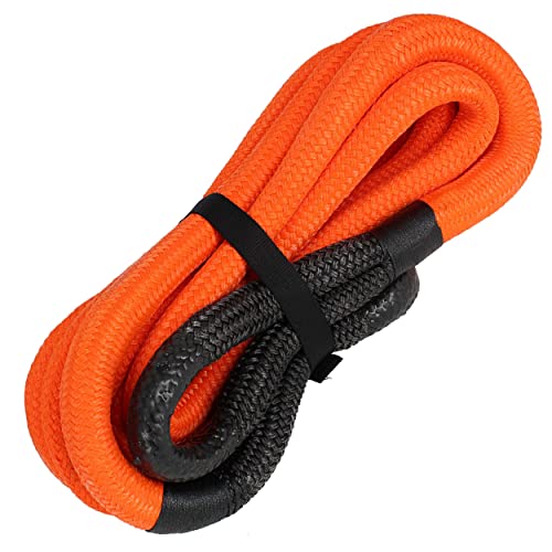 ABN Kinetic Recovery Rope – 1in x 30ft Orange Emergency 30,000lb Cap Kinetic Tow Rope Stretch Tow Ropes for Vehicles