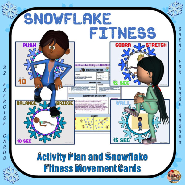 Snowflake Fitness- Activity Plan and Snowflake Movement Task Cards
