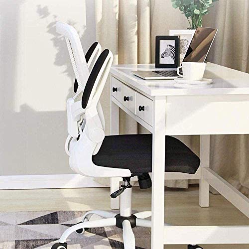 WJCCY Furniture Mid Back Black Mesh Swivel Ergonomic Task Office Chair with Flip Up Arms | The Storepaperoomates Retail Market - Fast Affordable Shopping