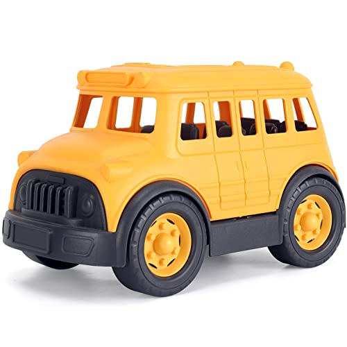 Big School Bus Toy for Toddlers, Yellow Plastic Vehicle for Kids Boys Girls, Toddler Play