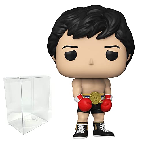 Rocky 45th Rocky Balboa with Belt Specialty Series Pop Protector Bundle – Balboa with Belt Specialty Series Pop Figurine 3.75 Inch Rocky 45th Anniversary Collection with Plastic Protector