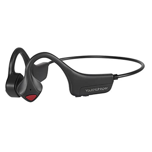 YouthWhisper Bone Conduction Headphones – Lightweight Wireless Bluetooth Sport Bone Conduction Headset with Built-in Mic, Sweatproof Open Ear Headphones for Running,Cycling,Driving,Workout