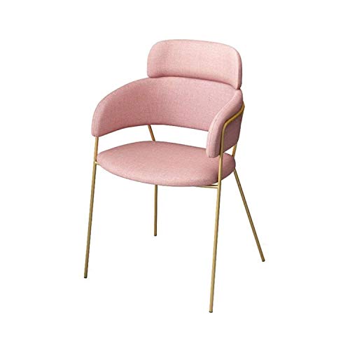 WJCCY Simple Casual Single Fabric Chair Designer Coffee Shop Negotiation Creative Dining Chair Conference Computer Chair (Color : Pink)