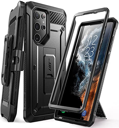 SUPCASE Unicorn Beetle Pro Series Case for Samsung Galaxy S22 Ultra 5G (2022 Release), Full-Body Dual Layer Rugged Belt-Clip & Kickstand Case Without Built-in Screen Protector (Black)