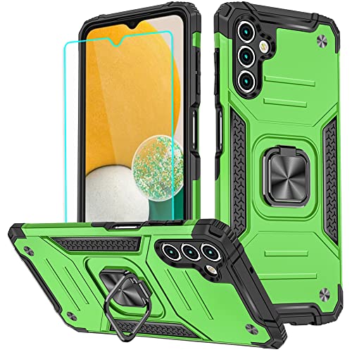 HNHYGETE Samsung A13 5G Case, Galaxy A13 5G Case, with HD Screen Protector, 360°Military Grade Rotatable Kickstand {Heavy Duty} Shockproof Protective Cases for Samsung Galaxy A13 5G (Green)