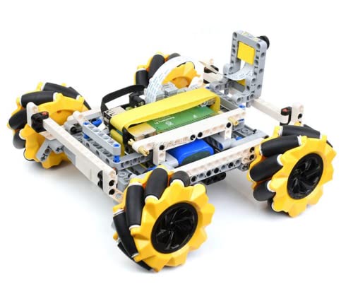 Smart Building Block Robot Car with Mecanum Wheels 5MP Camera Based on Raspberry Pi Build HAT BuildMecar Kit Flexible Remote Control Obstacle Avoidance @XYGStudy (BuildMecar-Kit-B)