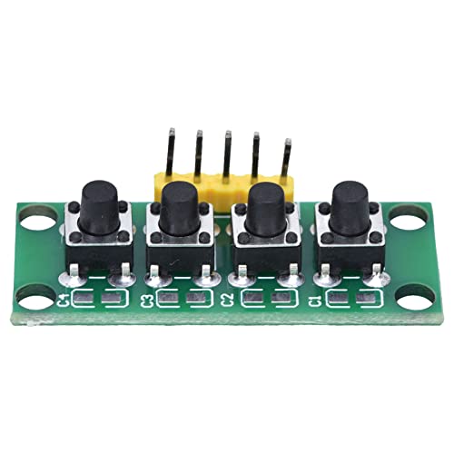 4 Button Keypad Module, Reasonable Layout Compact Size 1.6mm Thick PCB Keyboard Module Less Interference with Mounting Holes for Electronic Experiment