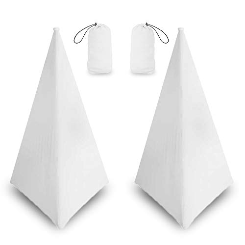 RECK WHITE Speaker Stand Cover Tripod Stand Skirt Skrim 360 Degree Cover 2 Pack with storage bag (WHITE)