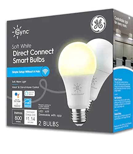 GE Cync 60-Watt EQ A19 Soft White Dimmable Smart LED Light Bulb (2-Pack)