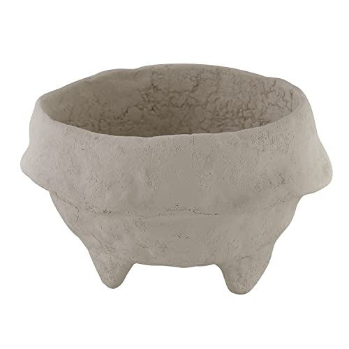 Santa Barbara Design Studio Pure Design Paper Mache Footed Decorative Bowl, Small, Grey