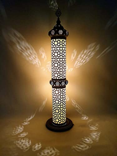 Sudamlasibazaar – Seljuq Arabic Turkish Brass Floor Lamp, Decorative Moroccan Bedside Floor Lamp