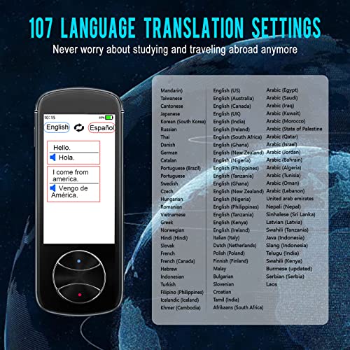 Language Translator Device 107 Languages Two Way Portable Instant Voice Translator, Support Photograph Handheld Accurate Translation, Smart Real-Time Translator 3.0 HD Touch Screen | The Storepaperoomates Retail Market - Fast Affordable Shopping