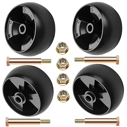 Cluparis 734-04155 Lawn Mower Deck Wheels Replaces Toro 112-0677 72-025 210-275 with Bolts Nuts 5″ Deck Wheel(set of 4)
