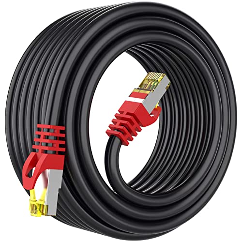 Boahcken Cat 8 Ethernet Cable 50 ft Shielded,Outdoor&Indoor,Heavy Duty high Speed 26AWG Cat8 Network Cable,40Gbps, 2000Mhz SFTP Patch Cord,Weatherproof UV Resistan RJ45 Cable for Modem/Router/Laptop