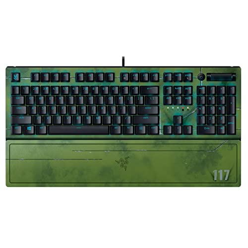 Razer BlackWidow V3 Mechanical Gaming Keyboard: Green Mechanical Switches – Tactile & Clicky – Chroma RGB Lighting – Compact Form Factor – Programmable Macros – Halo Infinite (Renewed)