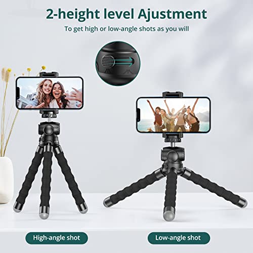 ATUMTEK 2 Height Adjustment Phone Tripod w Cold Shoe Mount & 1/4” Screw Extension, Flexible Tripod Stand with Remote and Clip for Smartphones GoPro Action Camera Micphone Fill Light – 9.4 inches | The Storepaperoomates Retail Market - Fast Affordable Shopping