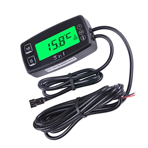 MACHSWON Digital Backlight Meter 3 in 1 Thermometer Clock Overheating and Overpressure Reminde