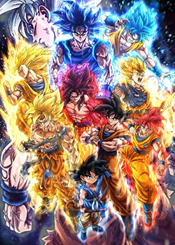 Goku Super DBZ Canvas Art Poster and Wall Art Picture Print Modern Family Bedroom Decor Posters 12x18inch(30x45cm) Framed