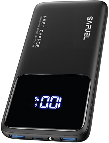 SAFUEL Portable Charger, 22.5W PD3.0 QC4.0 Fast Charge 10500mAh USB C LED Display Power Bank, Quick Charging Battery Pack with Phone Holder for iPhone 13 12 11 Samsung S20 Google AirPods iPad Tablet…