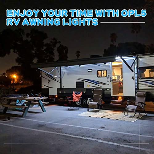 OPL5 RV Led Awning Party Light, 16.4FT/5M Strip RV Camper LED Awning Strip Light White Waterproof RV Exterior Awning Strip Lights for Party Camper Motorhome Travel Trailer DC 12V (White) | The Storepaperoomates Retail Market - Fast Affordable Shopping