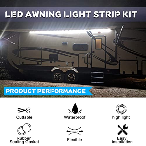 OPL5 RV Led Awning Party Light, 16.4FT/5M Strip RV Camper LED Awning Strip Light White Waterproof RV Exterior Awning Strip Lights for Party Camper Motorhome Travel Trailer DC 12V (White) | The Storepaperoomates Retail Market - Fast Affordable Shopping