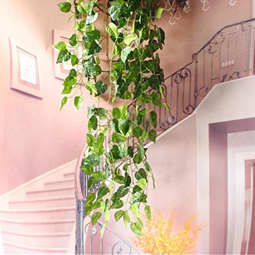 FOKEN 12 Pack Artificial Ivy Garland Fake Ivy Leaves Hanging Plants Vine Greenery Garland Home Kitchen Balcony Garden Office Wedding Wall Decor | The Storepaperoomates Retail Market - Fast Affordable Shopping