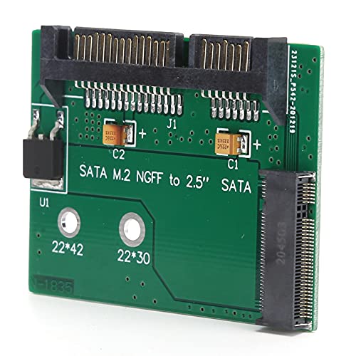 SSD Adapter Card, Standard Size High Efficiency Opening Design PCB M.2 NGFF SSD to SATA3 Board for Laptops for Desktops