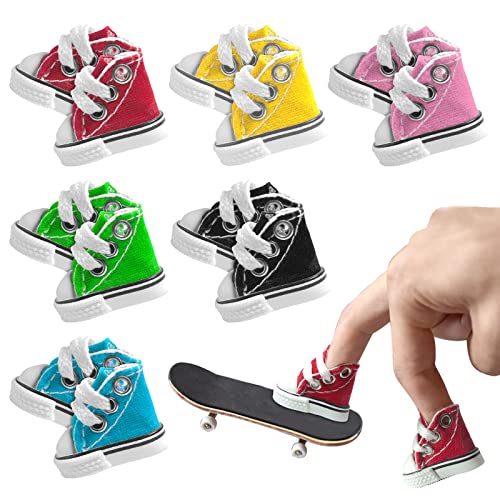 6 Pairs Mini Shoes Mini Finger Shoes Fingerboard Shoes Doll Shoes Mini Skateboard Shoes Mini Sneakers Finger Shoes for Fingerboard Miniature Shoes Tiny Shoes for Finger Breakdance (Mixed Color)