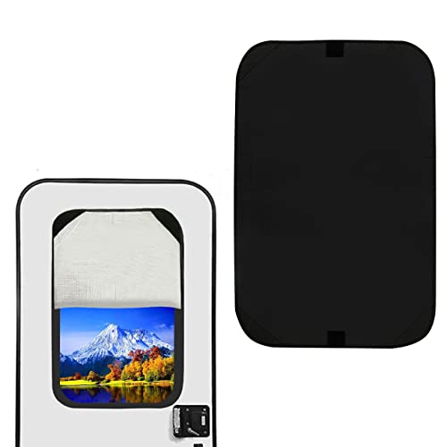 RV Door Window Shade Cover, Travel Trailer Motorhome Sun Shade Accessories, RV Door Window UV Protection Cover(16″x 25″)