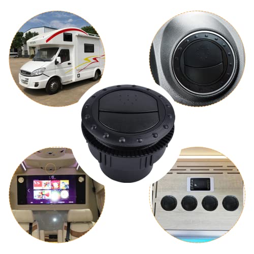 2 Pieces Black Dashboard Air Conditioning Deflector Outlet Side Roof Round Air Vent Ventilation Outlet for Car RV ATV A/C 60mm/2.3inch | The Storepaperoomates Retail Market - Fast Affordable Shopping