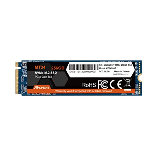 MMOMENT NVMe M.2 2280 PCIe Gen 3×4, Solid State Drive Internal SSD (256GB)