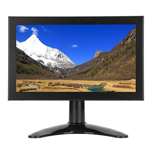 PUSOKEI 8in HD Display 1280×720 Full View IPS Monitor Screen, Portable Mini TFTLED LCD Monitor, with VGA, HDMI, AV, BNC,USB Interface,for Computers, Automation Equipment(Black)