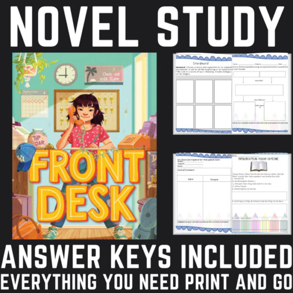 Novel Study for Front Desk by Kelly Yang