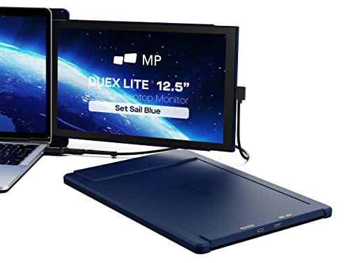 Duex Lite New Mobile Pixels Portable Monitor(2023 Upgraded), 12.5″ Full HD IPS Laptop Screen Extender, USB C/HDMI Powered Plug and Play,Windows/Mac/Android/Switch Compatible (Set Sail Blue)