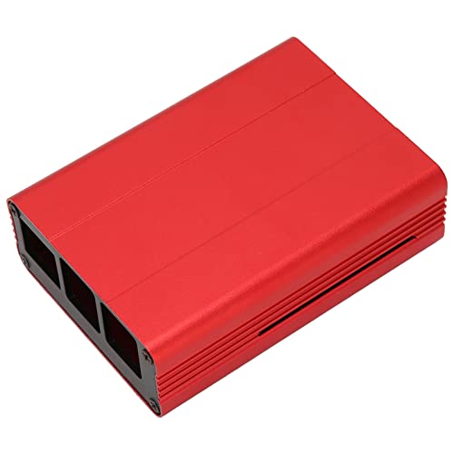 Heat Dissipation Case, Less Interference Easy to Install Lightweight Aluminum Alloy Cooling Shell Ventilation Design for Raspberry Pi 3 3B+ 2B B+(red)