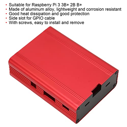 Heat Dissipation Case, Less Interference Easy to Install Lightweight Aluminum Alloy Cooling Shell Ventilation Design for Raspberry Pi 3 3B+ 2B B+(red) | The Storepaperoomates Retail Market - Fast Affordable Shopping