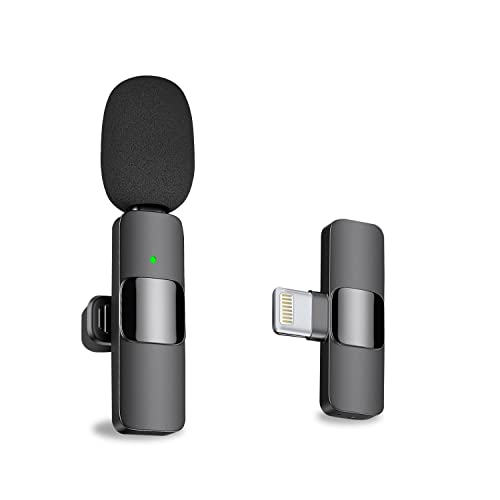MAYBESTA Professional Wireless Lavalier Lapel Microphone for iPhone, iPad – Cordless Omnidirectional Condenser Recording Mic for Interview Video Podcast Vlog YouTube