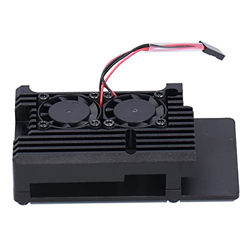 Metal Cooling Shell, DC 5V Fan Protective Enclosure Strong Adaptability Easy Install Exterior for Raspberry Pi 4 B Model
